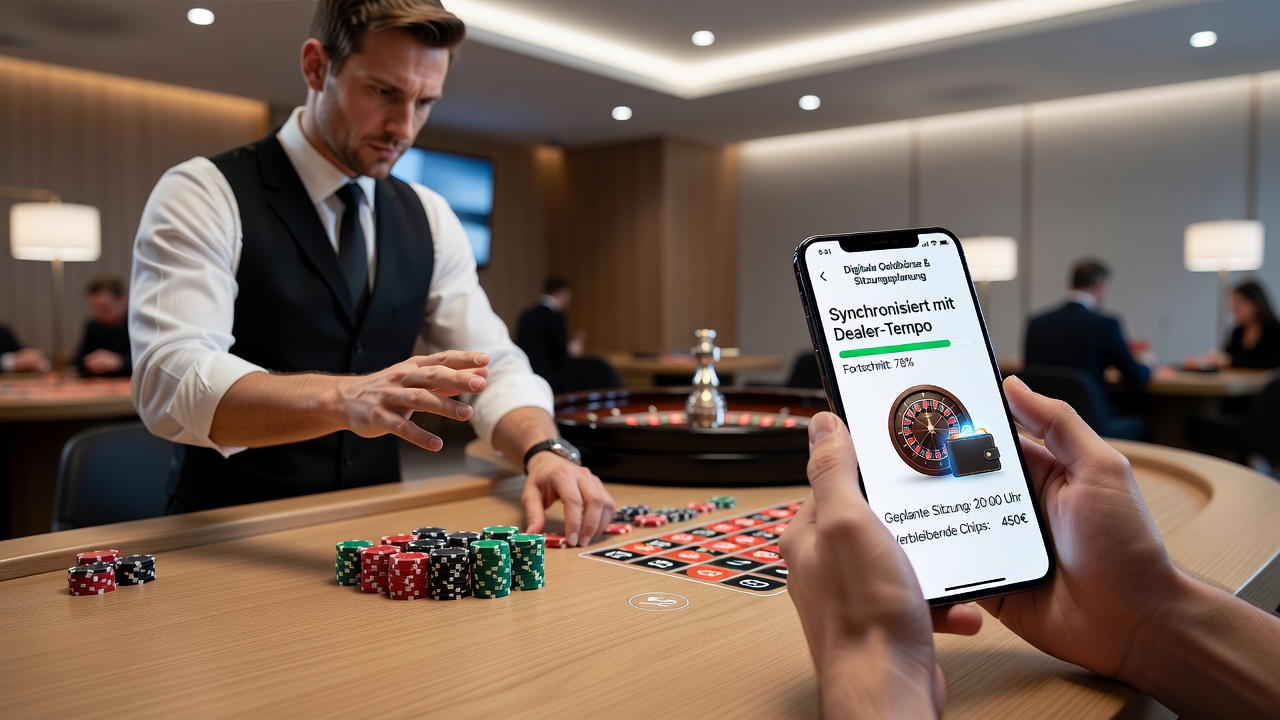 Synchronisation von digitaler Wallet und Roulette-Session auf mobilen Geräten mit Live-Dealer